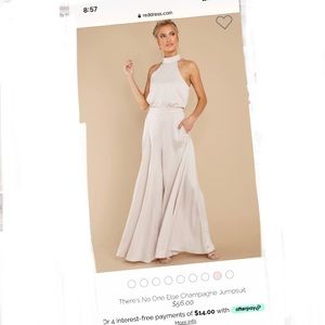 NWT Satin Champagne Jumpsuit